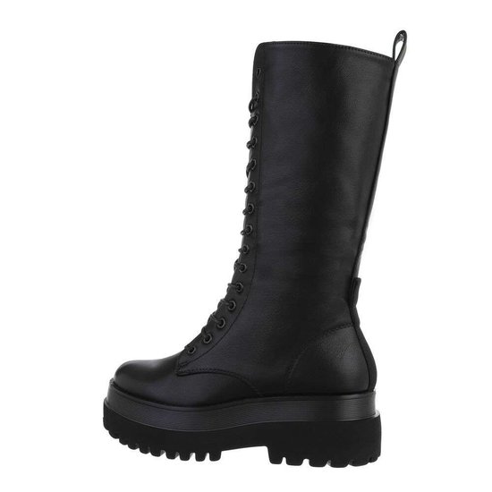 Trendy extra hoge zwarte verterboot Hana