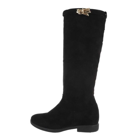 Classy hoge zwarte daimen laars Karolina.