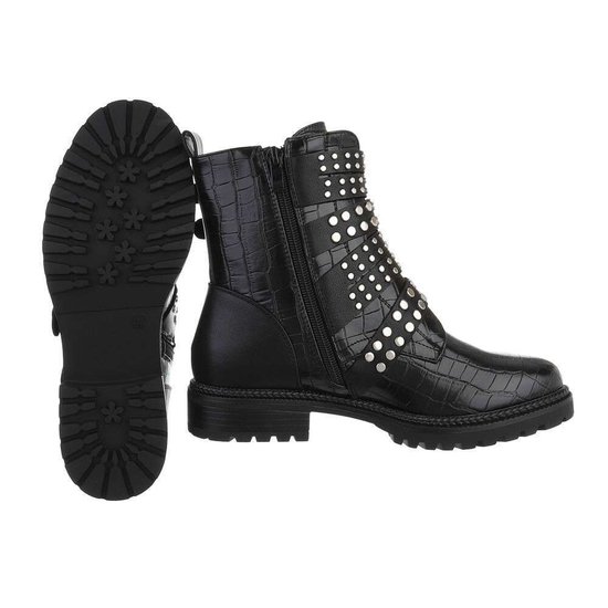 Zwarte croco print boot Davin.