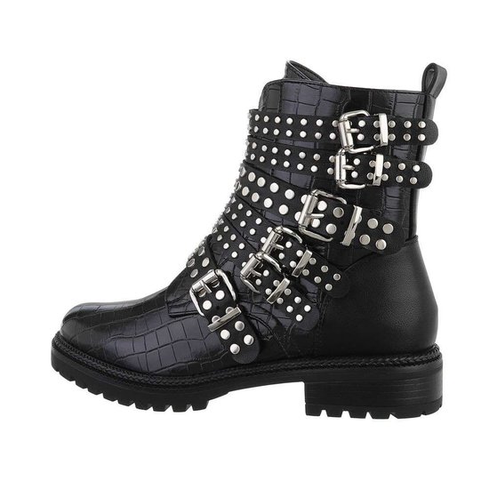 Zwarte croco print boot Davin.