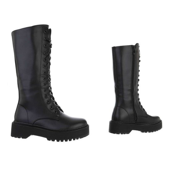 Trendy hoge zwarte boot Djemma