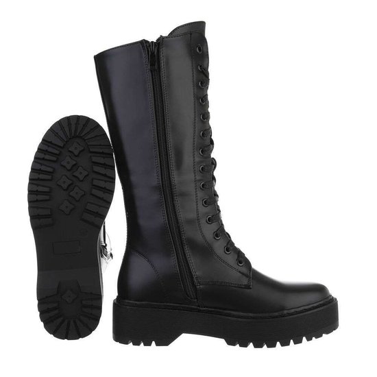 Trendy hoge zwarte boot Djemma