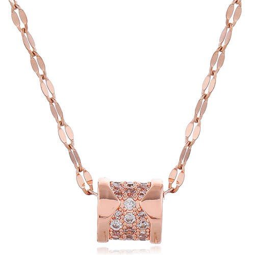 Fijne rose gouden pendant ketting.