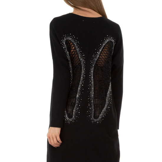 Trendy zwarte oversized truijurk.