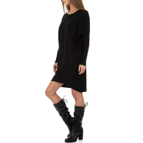 Trendy zwarte oversized truijurk.