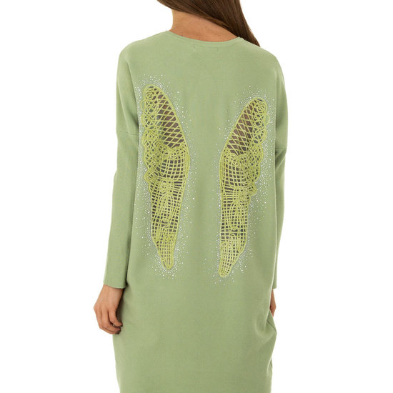 Trendy pastel groene oversized truijurk.