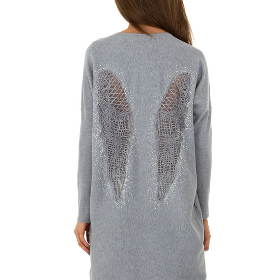 Trendy grijze oversized truijurk.