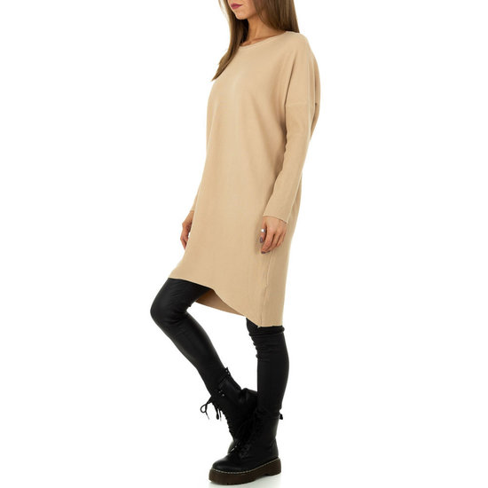 Trendy taupe oversized truijurk.