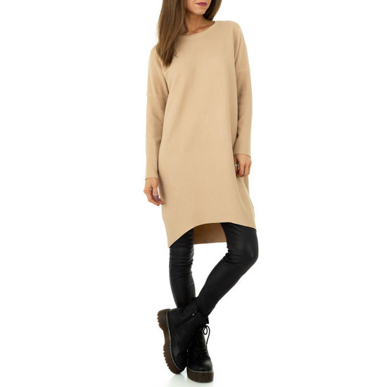Trendy taupe oversized truijurk.