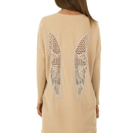 Trendy taupe oversized truijurk.