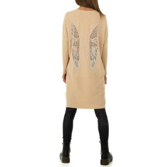 Trendy taupe oversized truijurk.