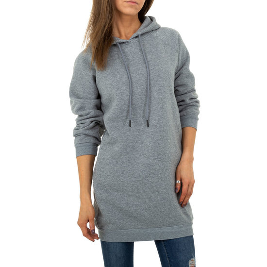 Hippe grijze sweater- long pullover.