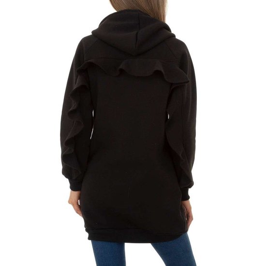 Hippe zwarte sweater- long pullover.