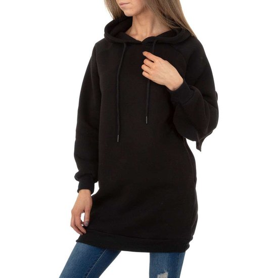Hippe zwarte sweater- long pullover.