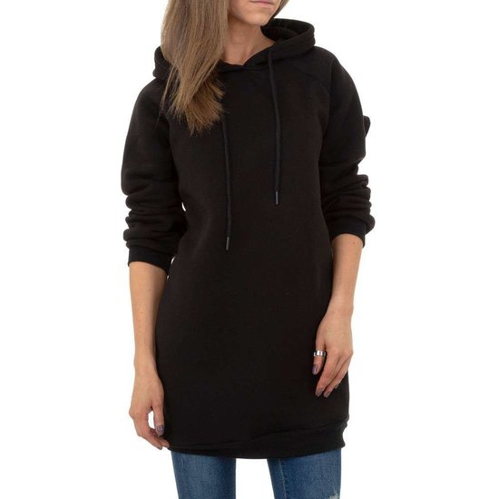 Hippe zwarte sweater- long pullover.