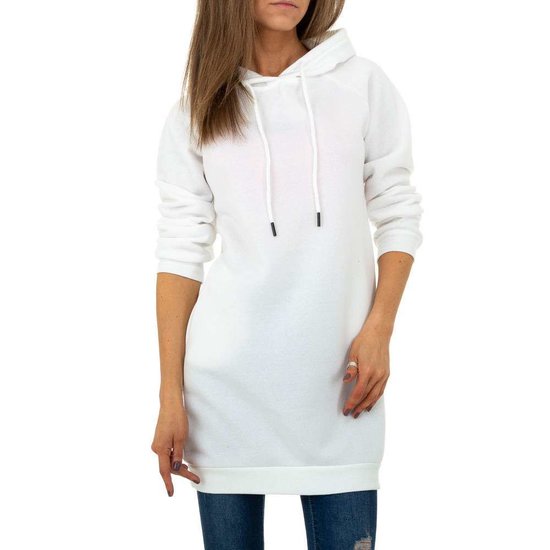 Hippe witte sweater- long pullover.