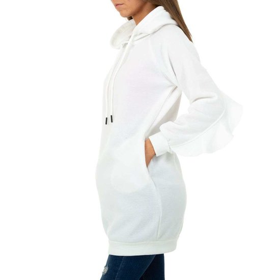 Hippe witte sweater- long pullover.