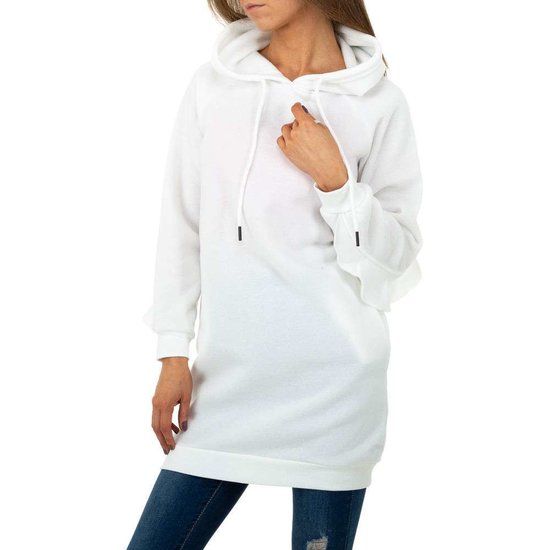 Hippe witte sweater- long pullover.