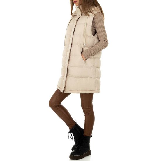 Trendy cream oversized gewatteerde bodywarmer.