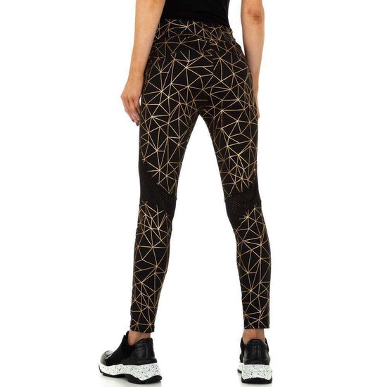 Fashion zwart-gouden legging.