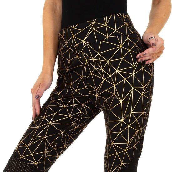 Fashion zwart-gouden legging.