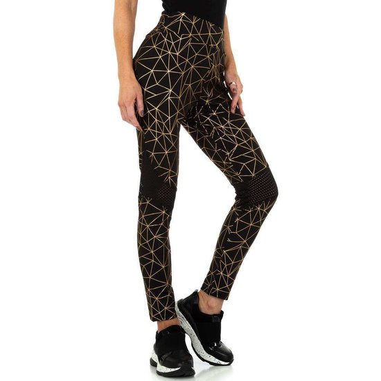 Fashion zwart-gouden legging.