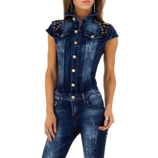 Trendy mouwloze destroyed jeans jumpsuit.SOLD OUT