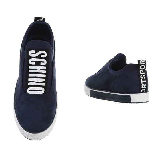 Blauwe daimen lage sneaker Mollie.