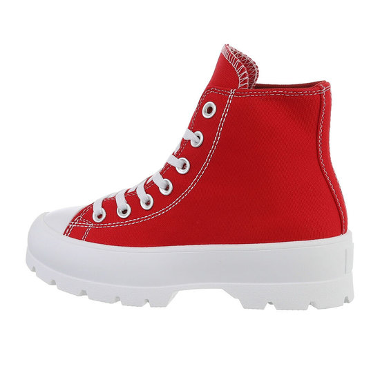 Hoge rode sneaker Marie.SOLD OUT - Sibelle Fashion