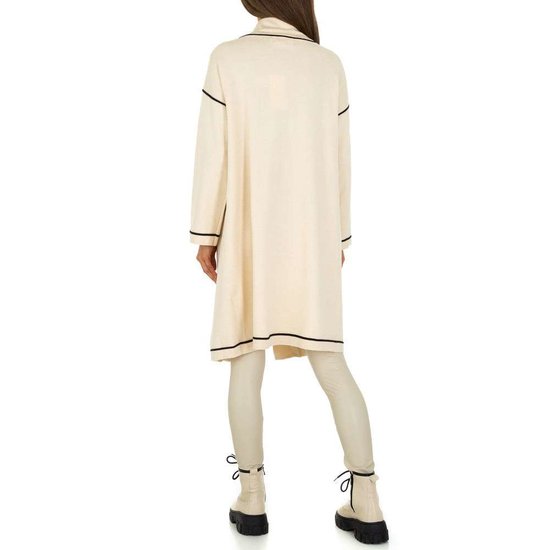 Cream oversized midi cardigan.