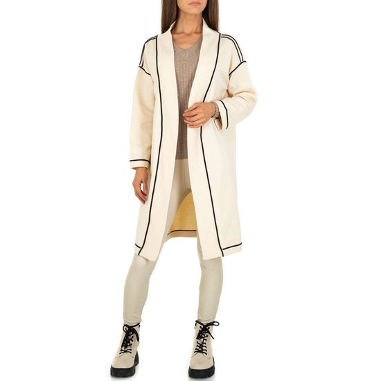 Cream oversized midi cardigan.