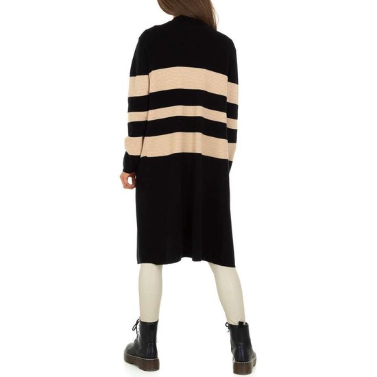 Trendy mixed colour midi cardigan.