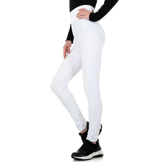 Sportieve witte legging met struktuur.
