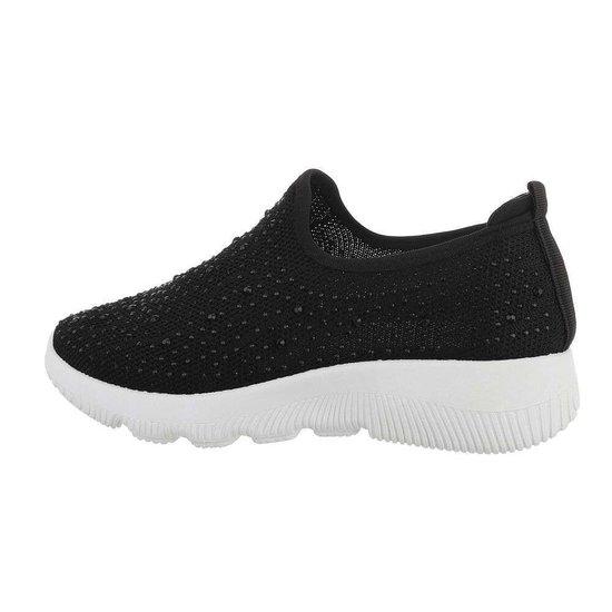 Lage zwarte textiel sneaker Serena.