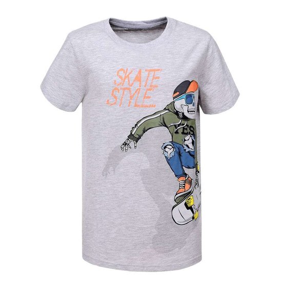 Grijze jongens T-shirt. SKATE STYLE