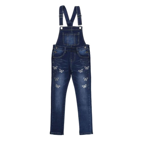 Meisjes jeans salopet met vlinder deco.SOLD OUT