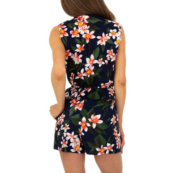 Trendy donker blauwe floral romper.SOLD OUT