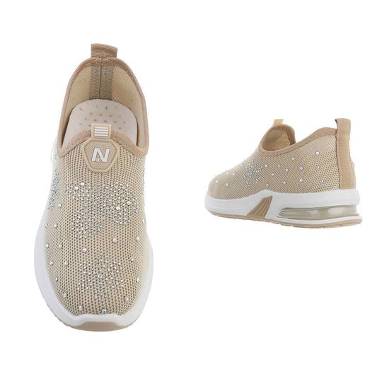 Lage beige meisjes textiel sneaker Elvire.