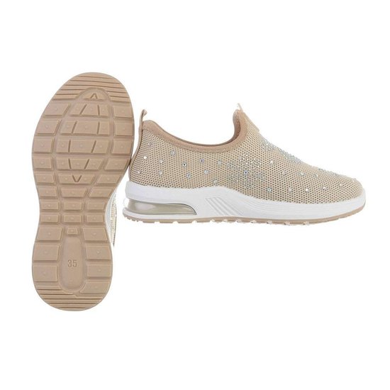 Lage beige meisjes textiel sneaker Elvire.