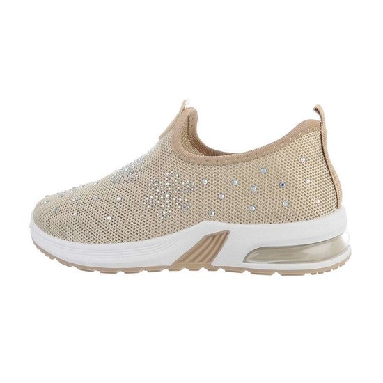 Lage beige meisjes textiel sneaker Elvire.