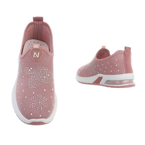 Lage rose meisjes textiel sneaker Elvire.