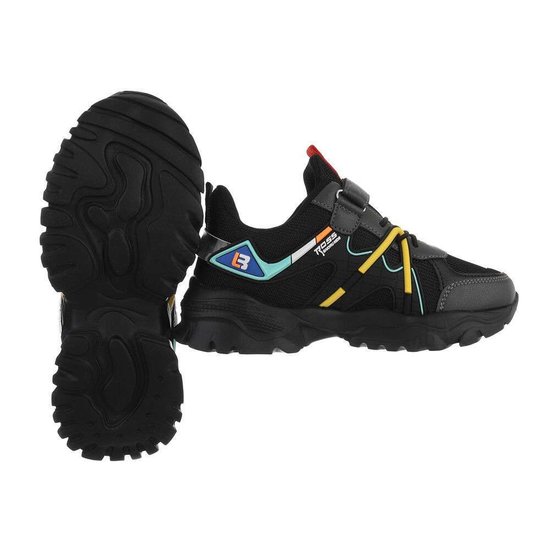 Trendy zwarte mix jongens sneaker Jaco.