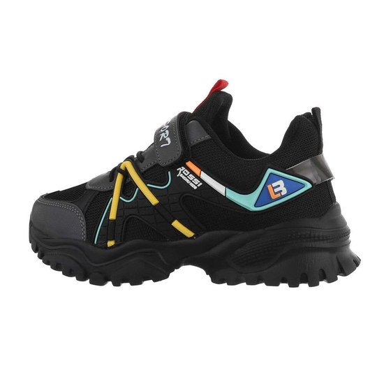 Trendy zwarte mix jongens sneaker Jaco.