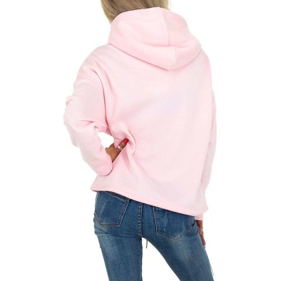 Trendy rose sweater/hoodie in sweatstof.