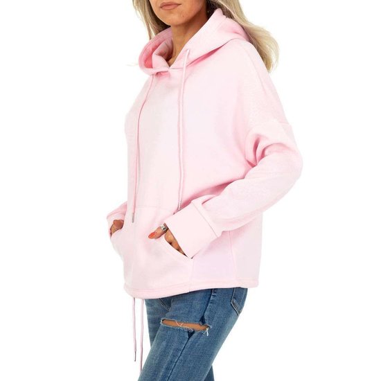 Trendy rose sweater/hoodie in sweatstof.