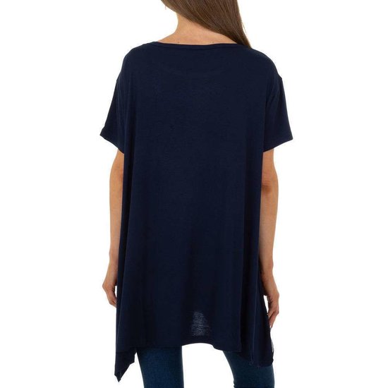 Donker blauwe oversized blouse met dreamcatcher en strass.