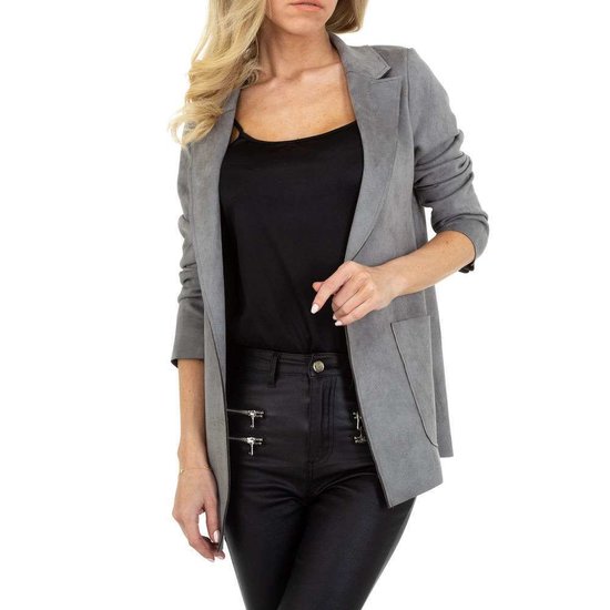 Classy grijze blazer in daim.