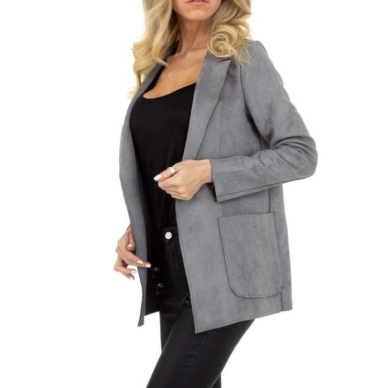 Classy grijze blazer in daim.