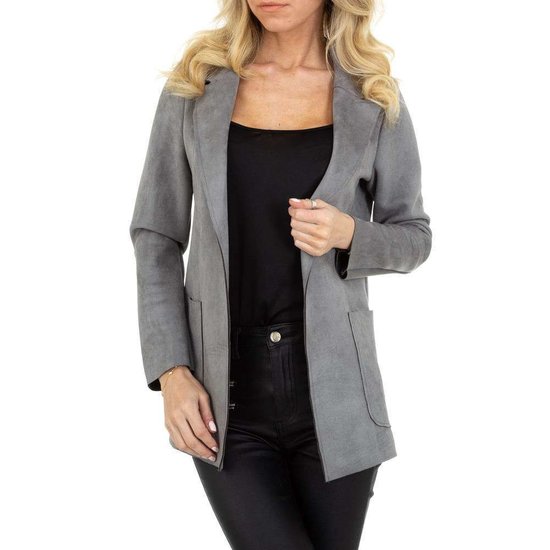 Classy grijze blazer in daim.