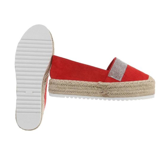 Rode daimen espadrille Kenna.